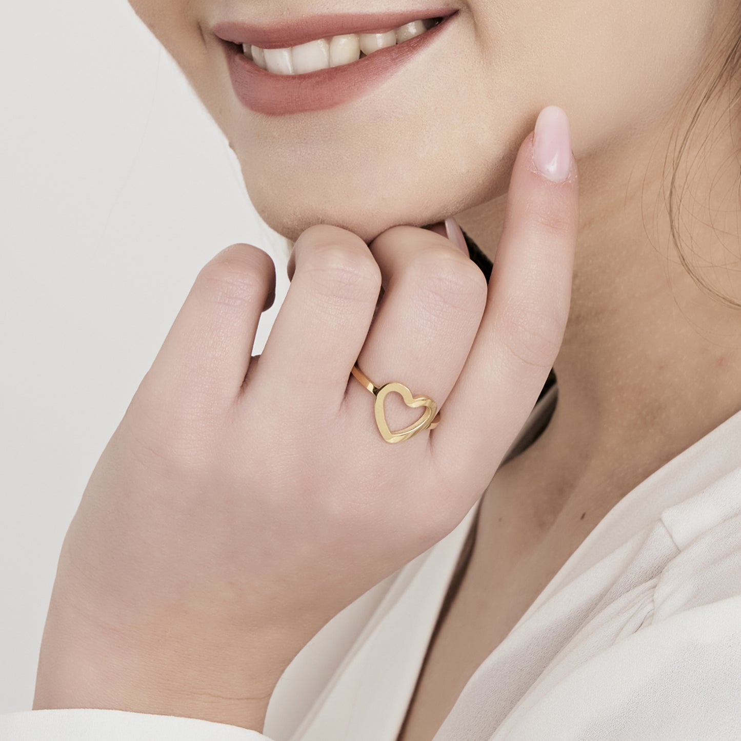 ANELLO DONNA IN ACCIAIO IP GOLD CON CUORE