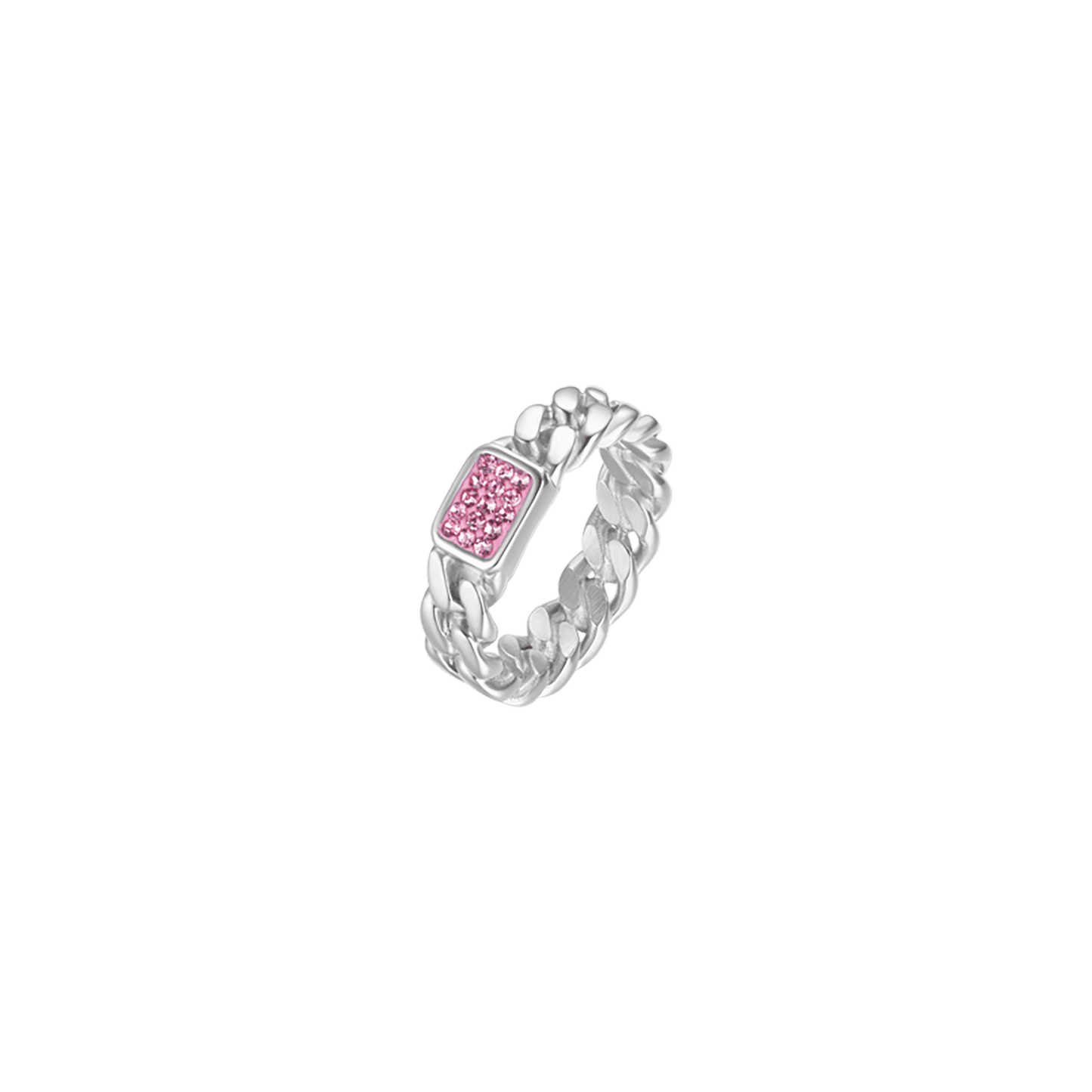 ANELLO DONNA IN ACCIAIO CON CRISTALLI FUCSIA Luca Barra