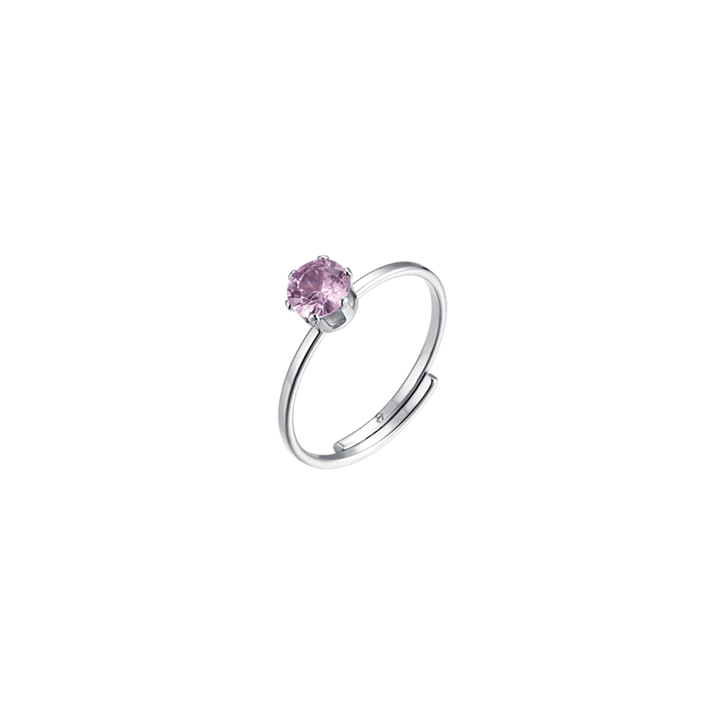 ANELLO SOLITARIO DONNA IN ACCIAIO CON CRISTALLO ROSA