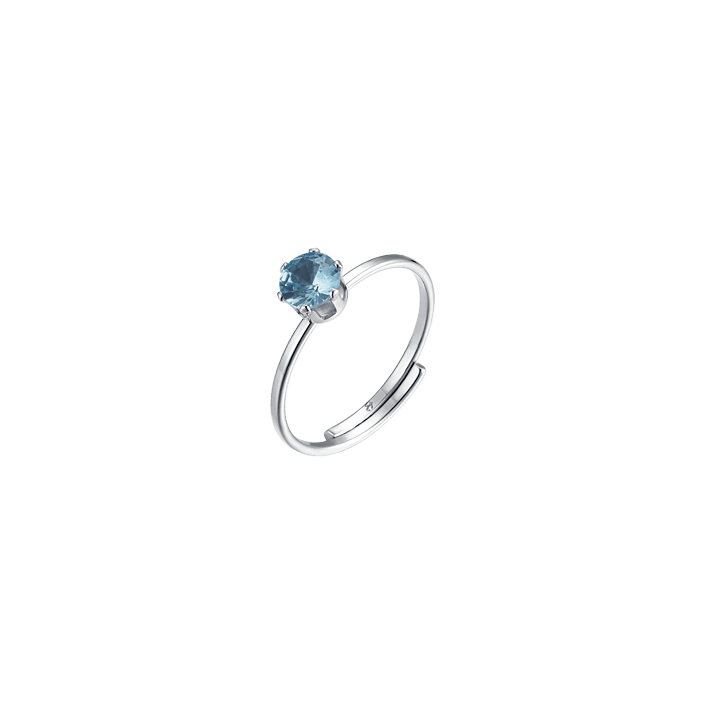 ANELLO SOLITARIO DONNA IN ACCIAIO CON CRISTALLO AZZURRO Luca Barra