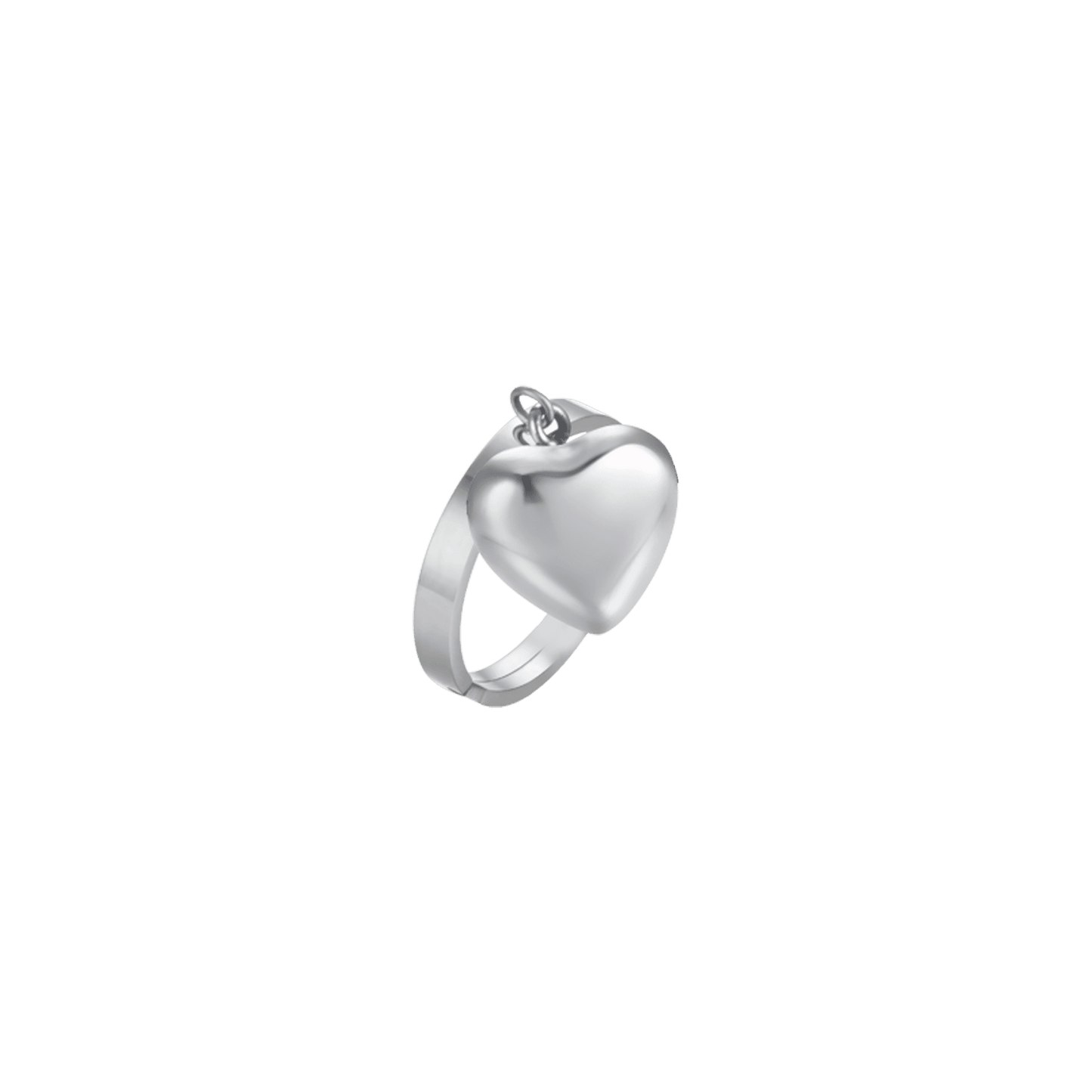 ANELLO DONNA IN ACCIAIO CON CUORE PIENO Luca Barra