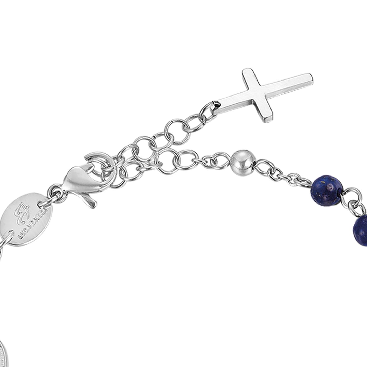 BRACCIALE UOMO ROSARIO IN ACCIAIO CON PIETRE LAPIS