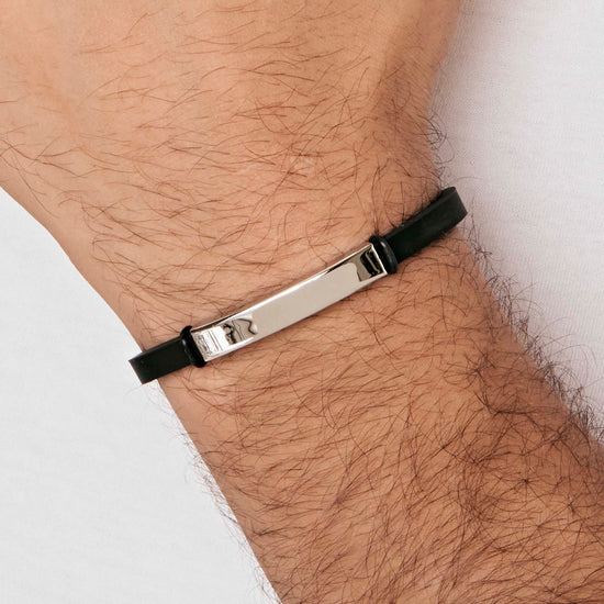 BRACCIALE UOMO IN SILICONE CON PIASTRA IN ACCIAIO