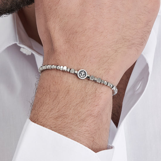 BRACCIALE UOMO IN ACCIAIO CON ELEMENTO ANCORA