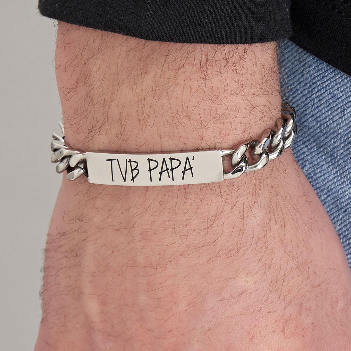 BRACCIALE UOMO IN ACCIAIO TVB PAPA'