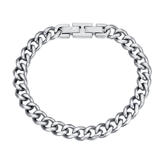 BRACCIALE UOMO IN ACCIAIO MAGLIA CATENA SILVER