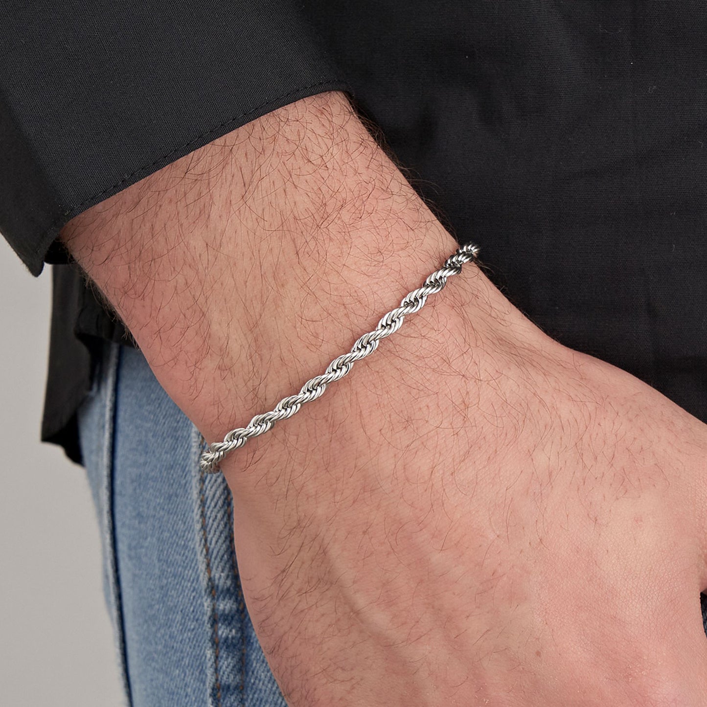 BRACCIALE UOMO IN ACCIAIO MAGLIA SOTTILE