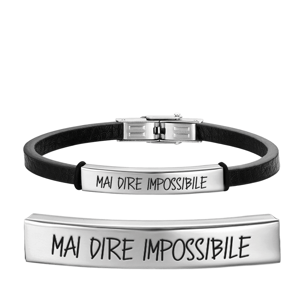 BRACCIALE UOMO IN ACCIAIO MAI DIRE IMPOSSIBILE