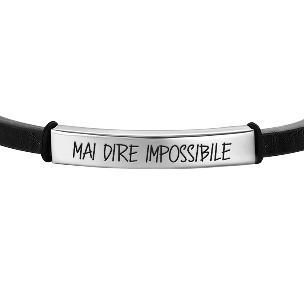 BRACCIALE UOMO IN ACCIAIO MAI DIRE IMPOSSIBILE