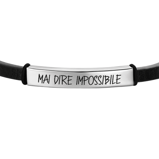 BRACCIALE UOMO IN ACCIAIO MAI DIRE IMPOSSIBILE