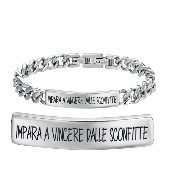 BRACCIALE UOMO IN ACCIAIO IMPARA A VINCERE DALLE SCONFITTE