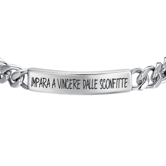 BRACCIALE UOMO IN ACCIAIO IMPARA A VINCERE DALLE SCONFITTE Luca Barra