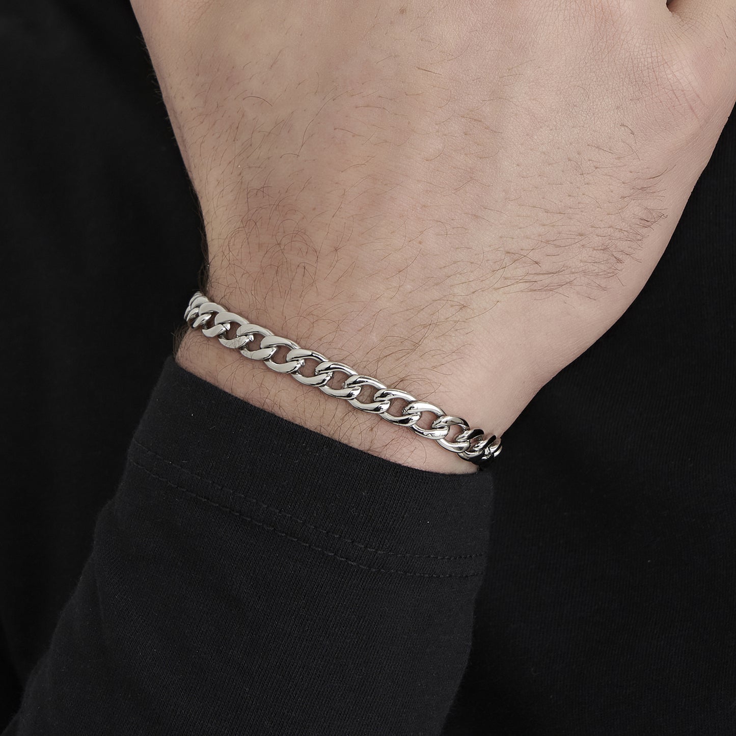 BRACCIALE UOMO IN ACCIAIO MAGLIA SILVER