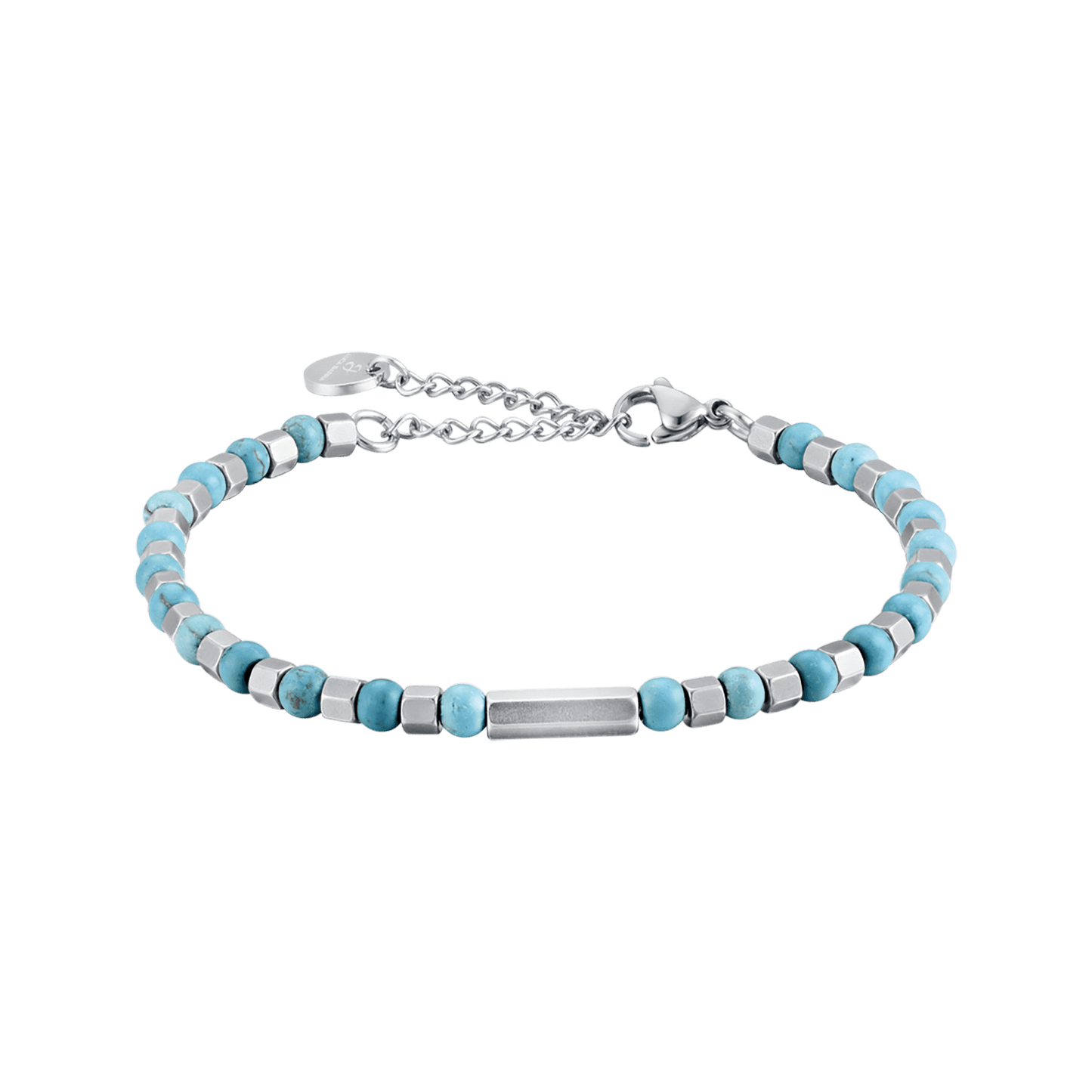 BRACCIALE UOMO IN ACCIAIO CON PIETRE TURCHESI