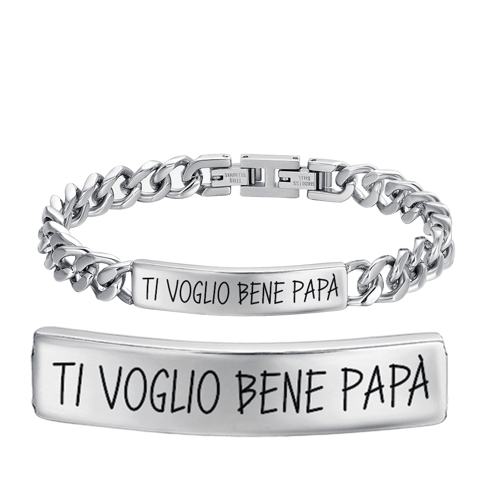 BRACCIALE UOMO IN ACCIAIO TI VOGLIO BENE PAPA'