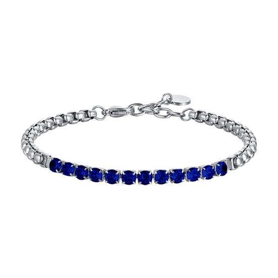 BRACCIALE UOMO IN ACCIAIO CON CRISTALLI BLU