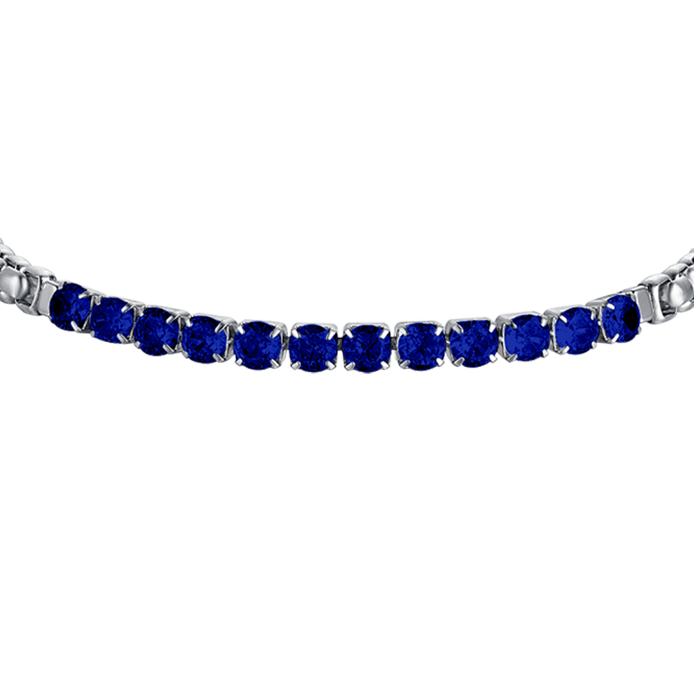 BRACCIALE UOMO IN ACCIAIO CON CRISTALLI BLU