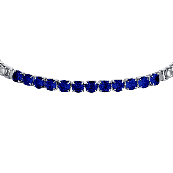 BRACCIALE UOMO IN ACCIAIO CON CRISTALLI BLU