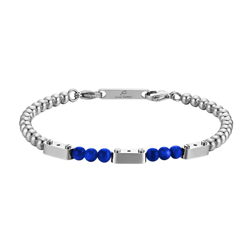 BRACCIALE UOMO IN ACCIAIO CON PIETRE LAPIS