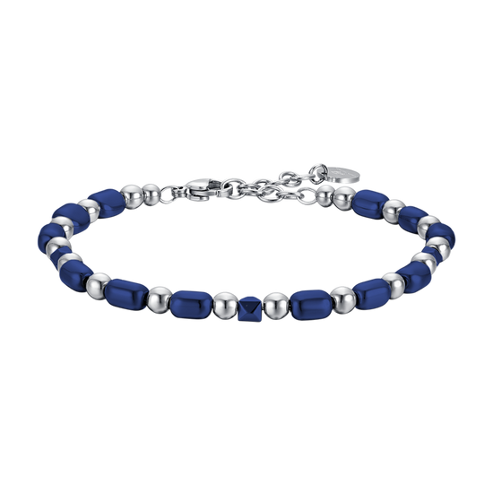 BRACCIALE UOMO IN ACCIAIO CON EMATITE BLU