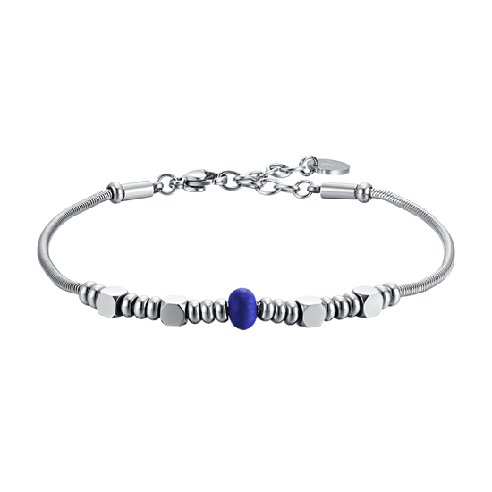 BRACCIALE UOMO IN ACCIAIO CON PIETRA BLU