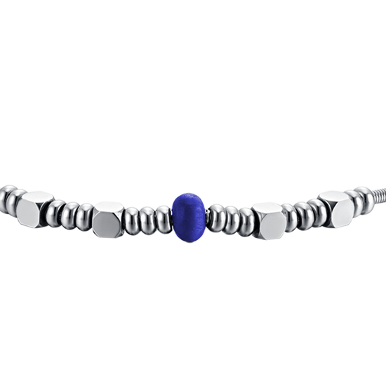 BRACCIALE UOMO IN ACCIAIO CON PIETRA BLU