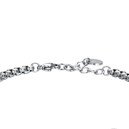 BRACCIALE UOMO IN ACCIAIO SEGNO ZODIACALE GEMELLI PIASTRA