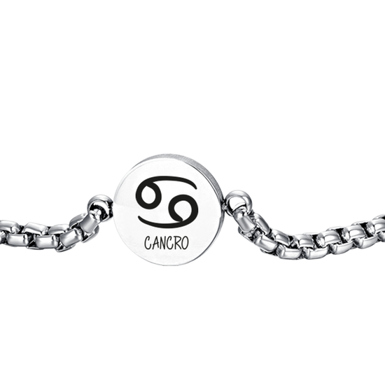 BRACCIALE UOMO IN ACCIAIO SEGNO ZODIACALE CANCRO PIASTRA