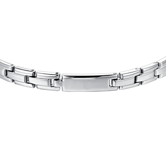 BRACCIALE UOMO IN ACCIAIO CON PIASTRA SILVER