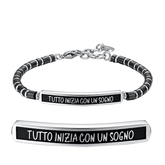 BRACCIALE UOMO IN ACCIAIO TUTTO INIZIA CON UN SOGNO