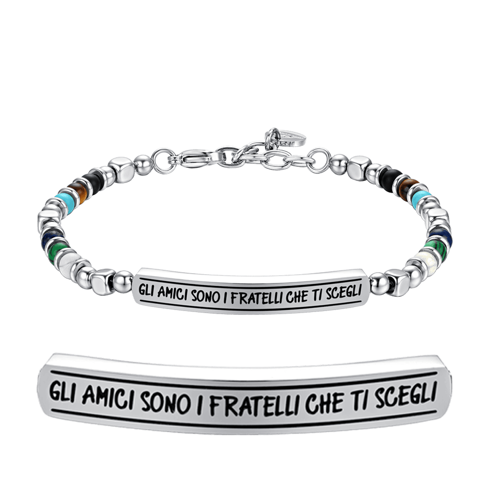 BRACCIALE UOMO IN ACCIAIO GLI AMICI SONO I FRATELLI CHE TI SCEGLI