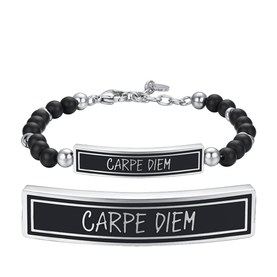 BRACCIALE UOMO IN ACCIAIO CARPE DIEM