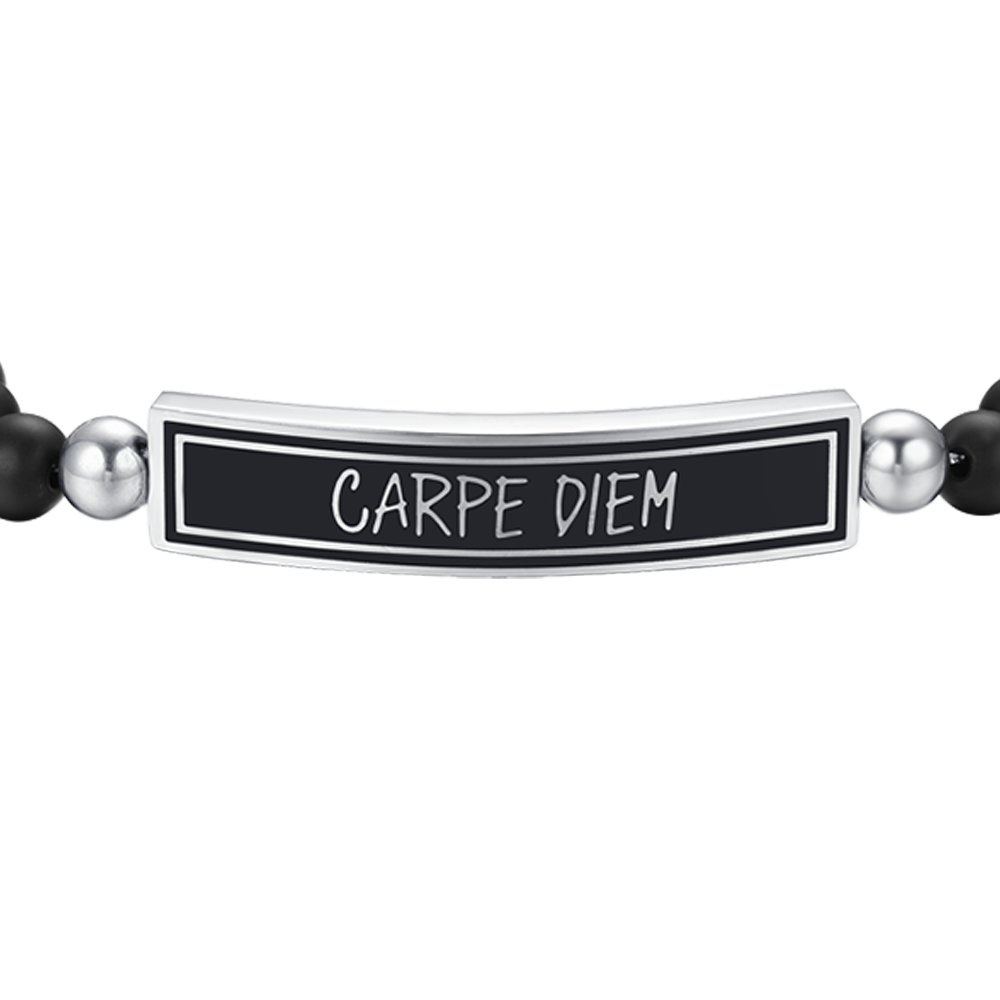 BRACCIALE UOMO IN ACCIAIO CARPE DIEM