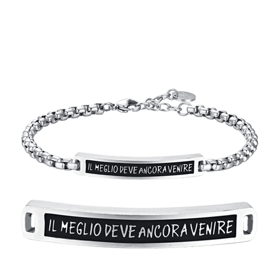 BRACCIALE UOMO IN ACCIAIO PIASTRA IL MEGLIO DEVE ANCORA VENIRE