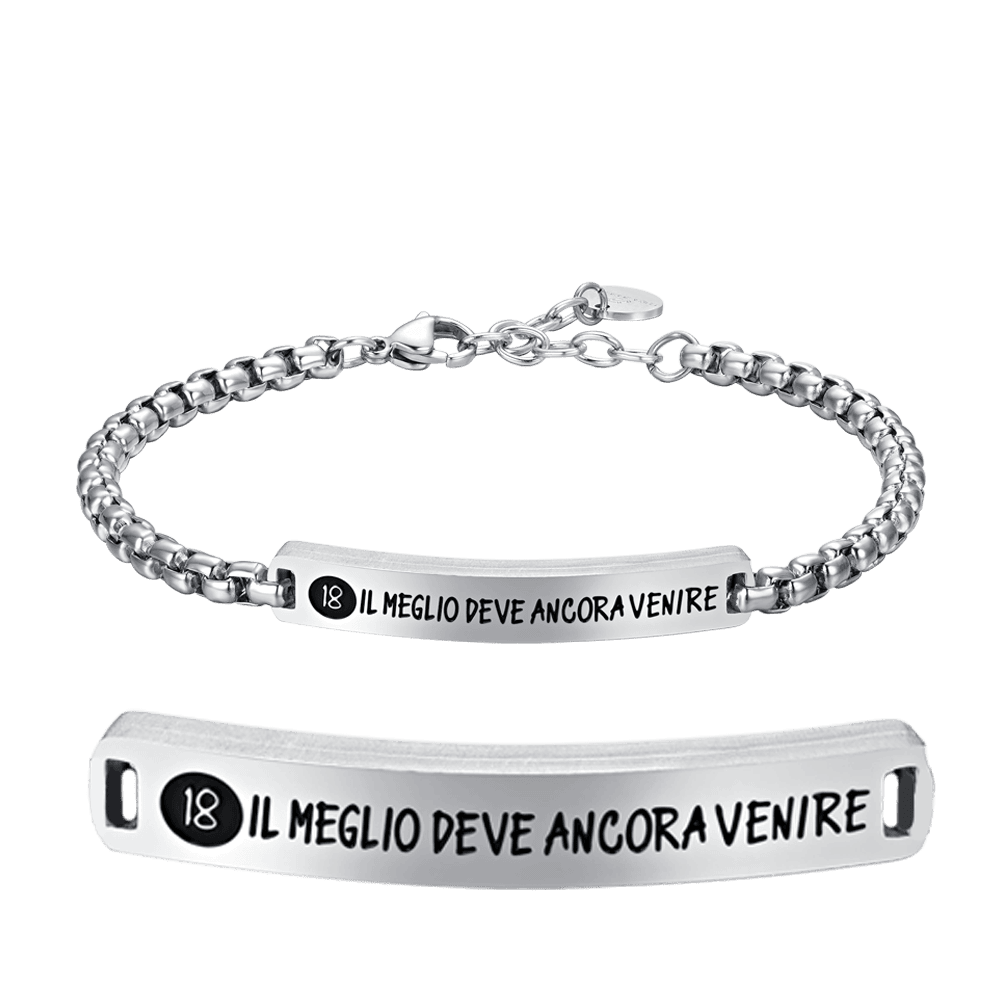 BRACCIALE UOMO IN ACCIAIO PIASTRA 18 IL MEGLIO DEVE ANCORA VENIRE