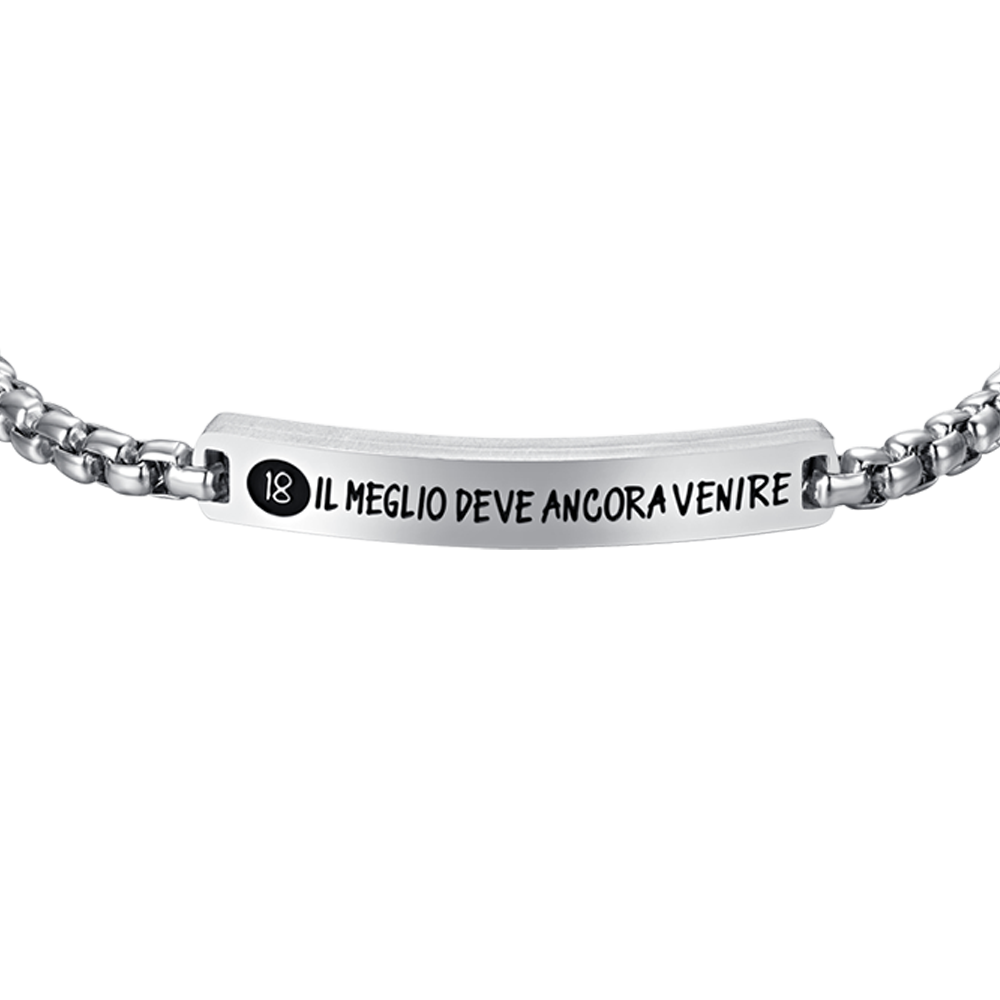 BRACCIALE UOMO IN ACCIAIO PIASTRA 18 IL MEGLIO DEVE ANCORA VENIRE