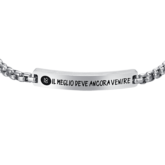 BRACCIALE UOMO IN ACCIAIO PIASTRA 18 IL MEGLIO DEVE ANCORA VENIRE