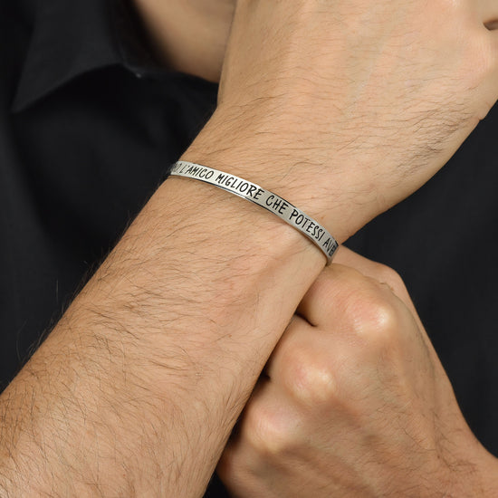 BRACCIALE UOMO IN ACCIAIO FRATELLO L'AMICO MIGLIORE CHE POTESSI AVERE