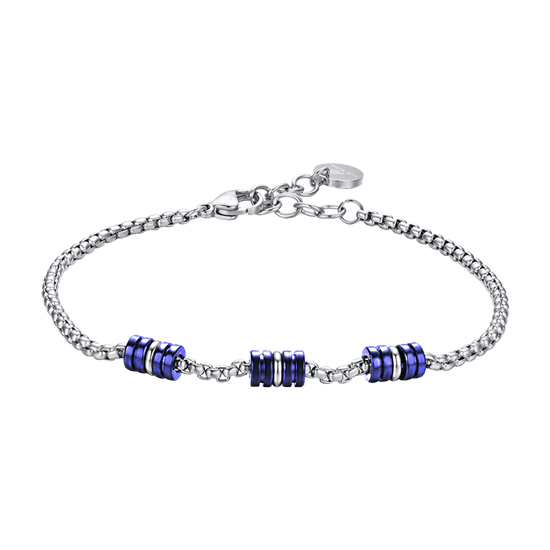 BRACCIALE UOMO IN ACCIAIO CON ELEMENTI IP BLU E SILVER