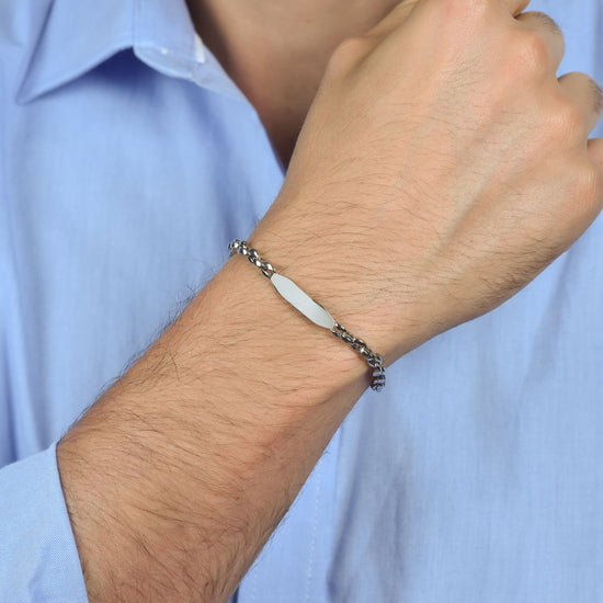 BRACCIALE UOMO IN ACCIAIO CON ELEMENTO