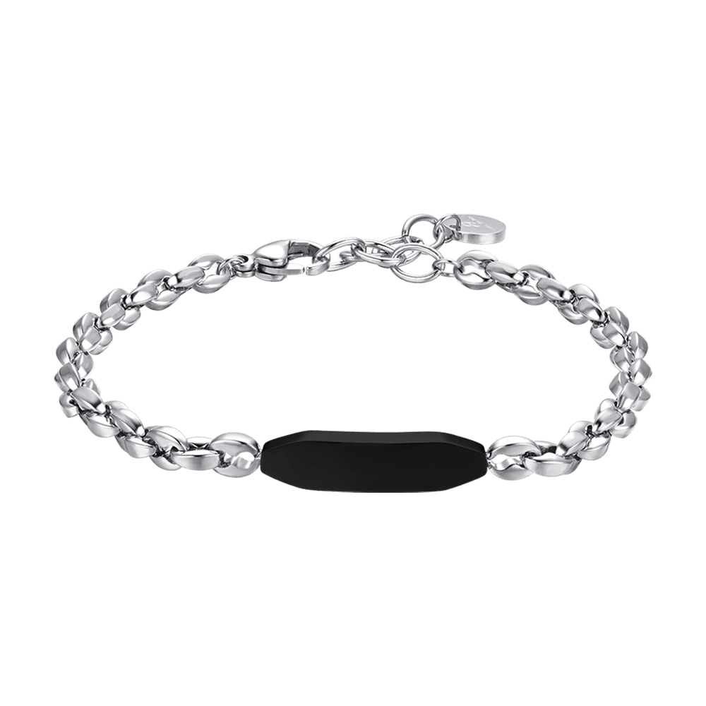 BRACCIALE UOMO IN ACCIAIO CON ELEMENTO IP NERO