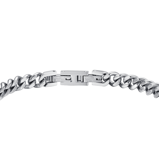 BRACCIALE UOMO IN ACCIAIO CON PIASTRA SILVER IP NERO