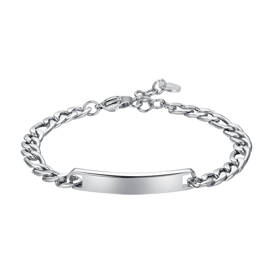 BRACCIALE UOMO IN ACCIAIO CON PIASTRA SILVER