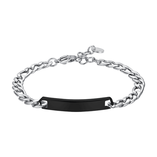 BRACCIALE UOMO IN ACCIAIO CON PIASTRA IP NERO