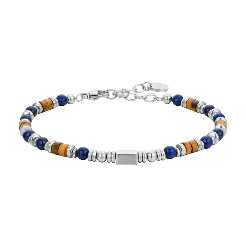 BRACCIALE UOMO IN ACCIAIO CON PIETRA LAPIS