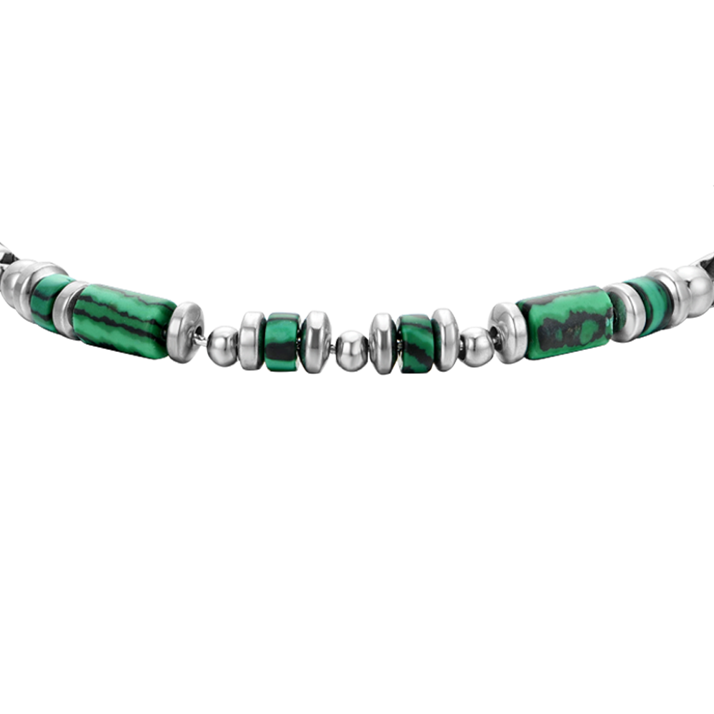 BRACCIALE UOMO IN ACCIAIO MALACHITE VERDE