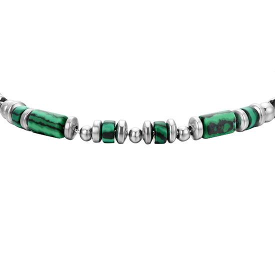 BRACCIALE UOMO IN ACCIAIO MALACHITE VERDE