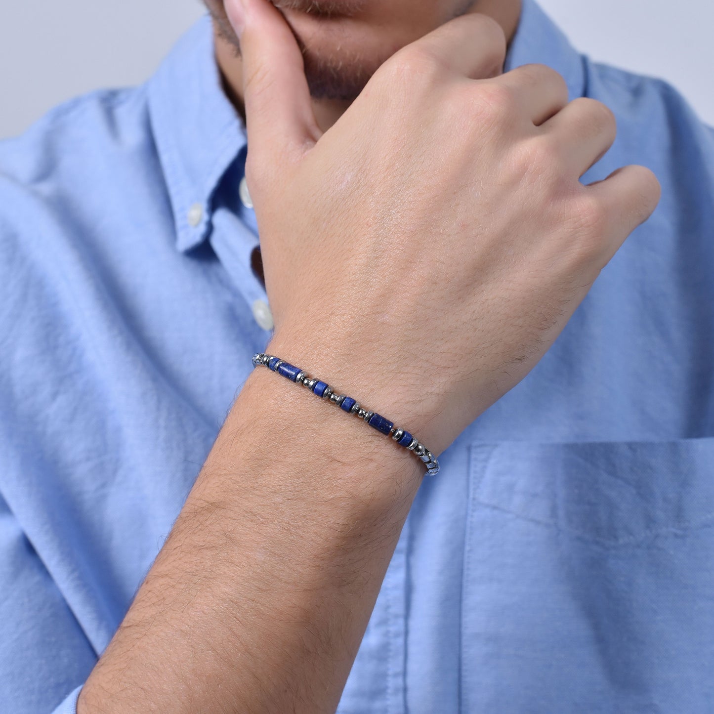 BRACCIALE UOMO IN ACCIAIO LAPIS BLU