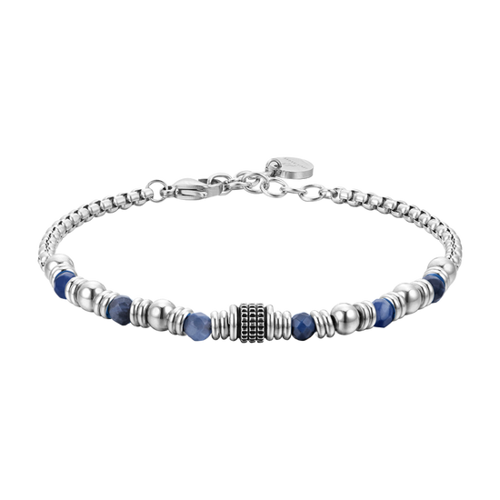 BRACCIALE UOMO IN ACCIAIO SODALITE BLU