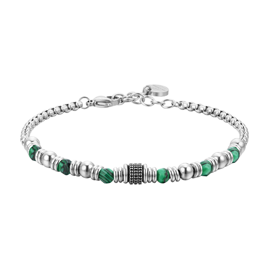 BRACCIALE UOMO IN ACCIAIO MALACHITE VERDE